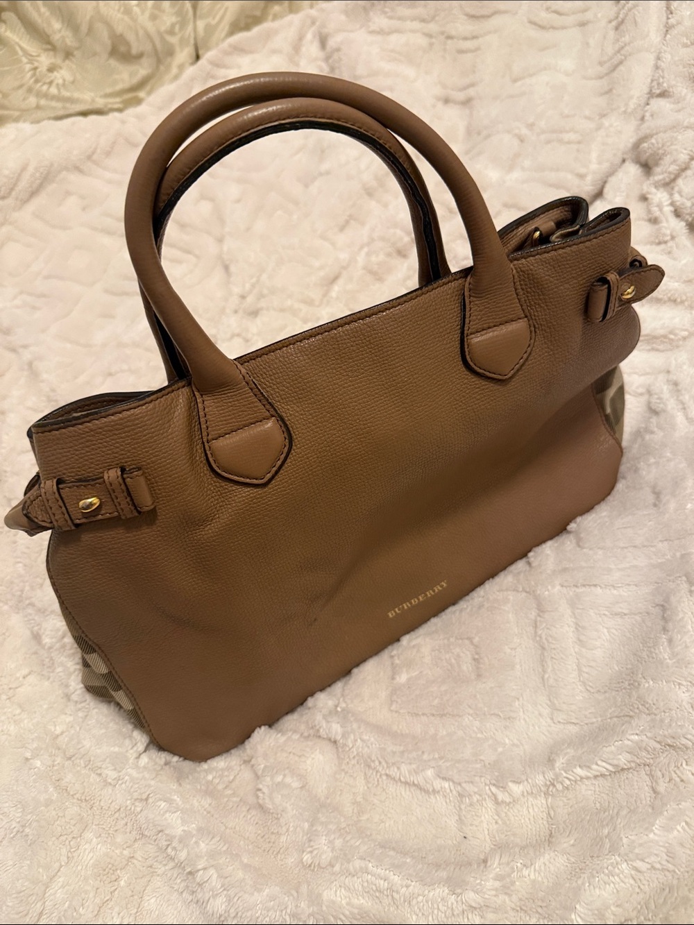 Burberry Brown Leather Top-Handle Tote
